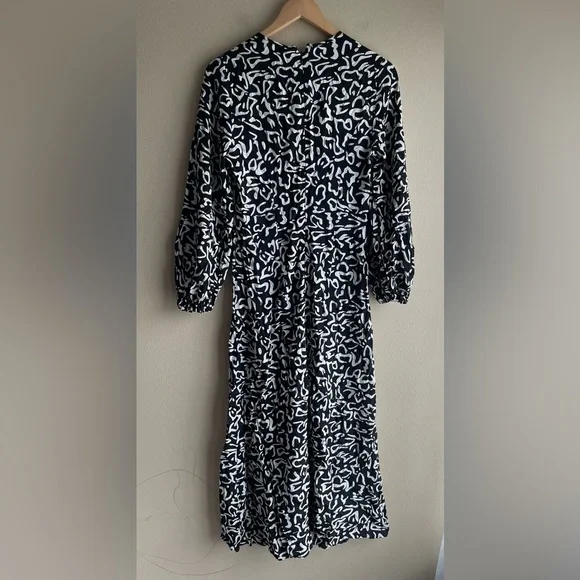New ZARA Women Black White Maxi Dress Size XS - Picture 4 of 14